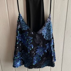 Sequin black top